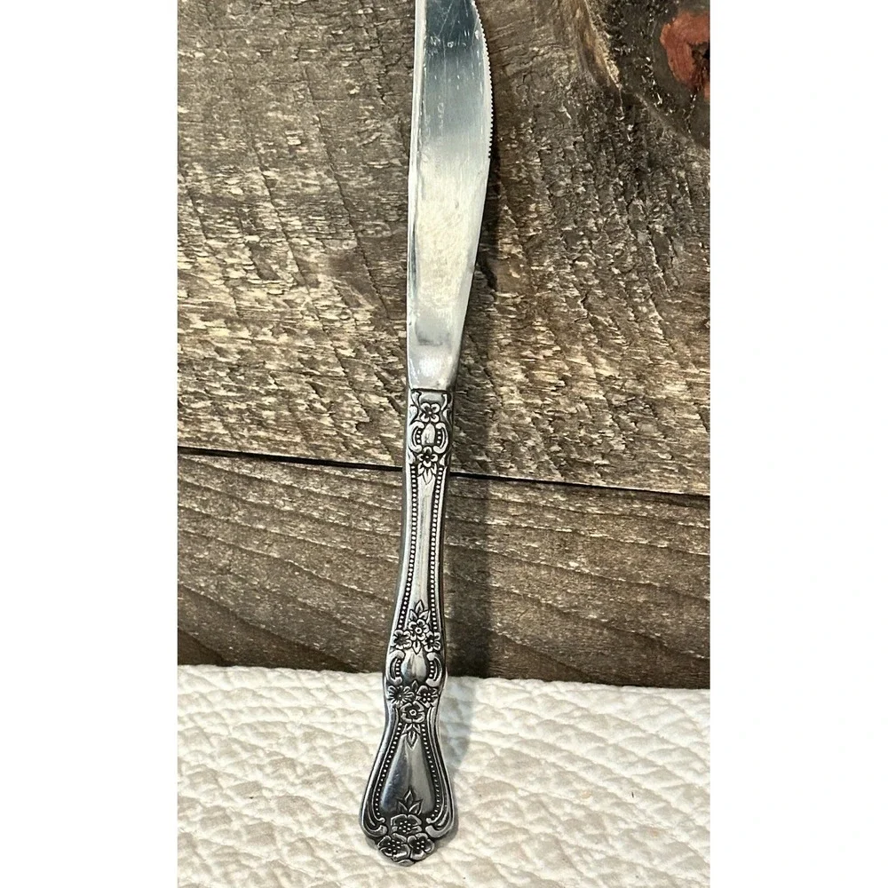 Stanley Roberts PRECIOUS ROSE Rogers Stainless Flatware Korea Dinner Knife
